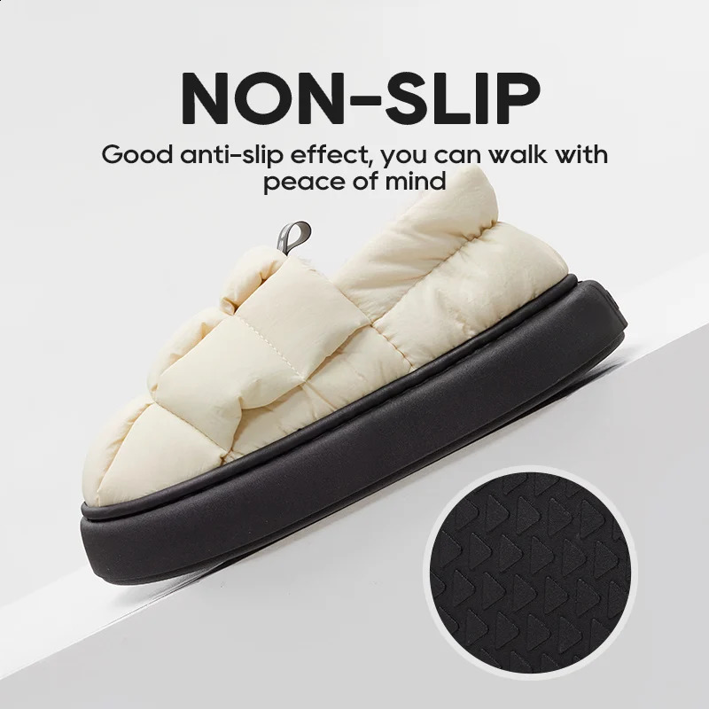 UTUNE Winter Women Boots Thick Sole Plush Home Men Slipper Warm Soft Waterproof Indoor Platform Outdoor Shoes Plus Size 29cm 240910