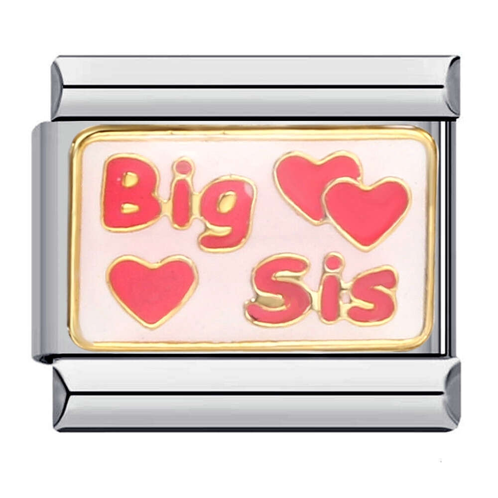 Family Member Titanium Steel Gold-Plated Welding DIY Bracelet Italian Charm Bracelet Italian Charm Links Stainless Steel Fit 9Mm Bracelet Jewelry DIY 