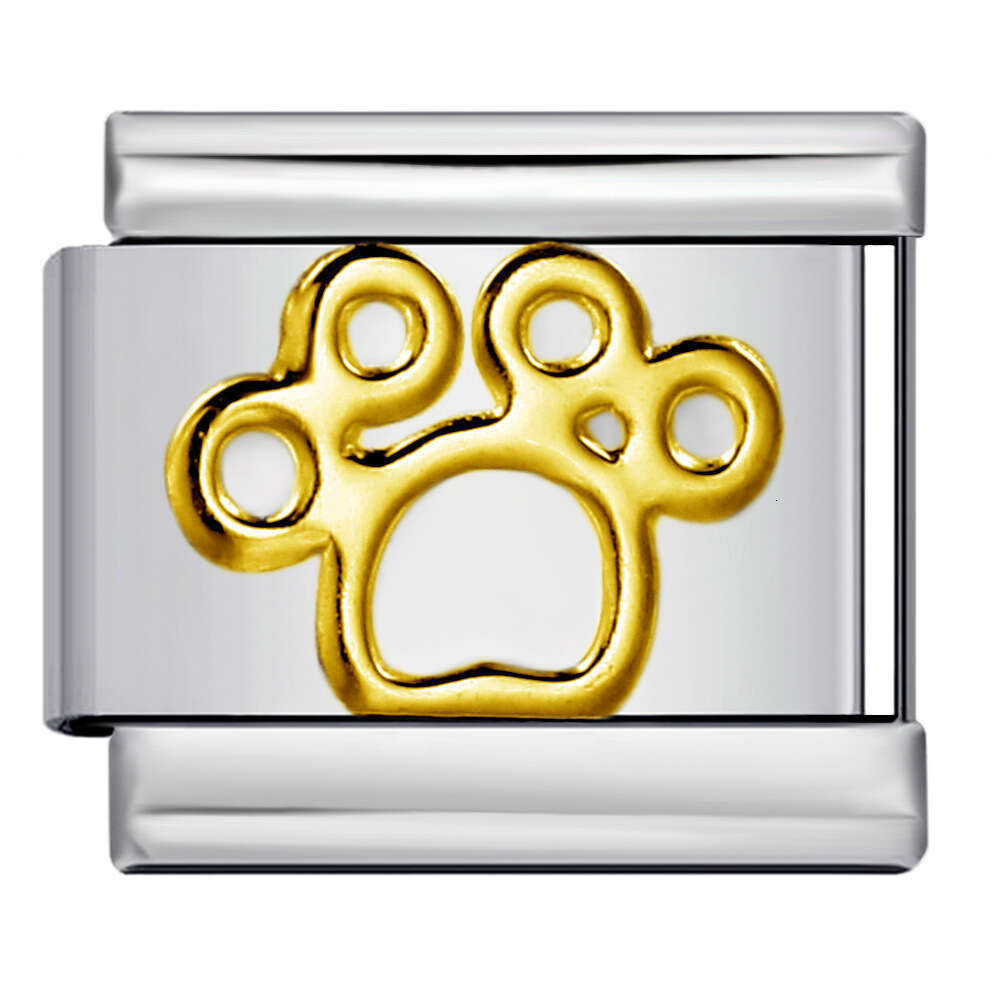 Titanium Steel Gold Sier Stamping Pattern DIY Module Bracelet Italian Charm Bracelet Italian Charm Links Stainless Steel Fit 9Mm Bracelet Jewelry DIY 