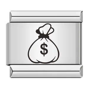 Hot Sell Laser Engraving Chess Card Entertainment Pattern Titanium Steel DIY Italian Bracelet Charm Links Stainless Steel Fit 9Mm Bracelet Jewelry Mak