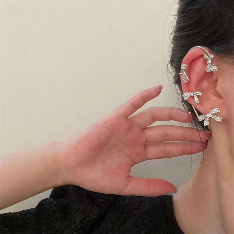 Gold Silver Color Metal Butterfly Ear Clips Without Piercing For Women Sparkling Zircon Ear Cuff Clip Earrings Wedding JewelryX240913