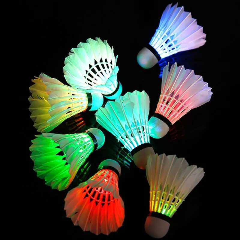 4pcs Lighting Badminton Dark Night Colorful LED Lighting Sport Badminton Light Spot Shuttlecock Accessory Red/Green/Blue/Colored Y240912