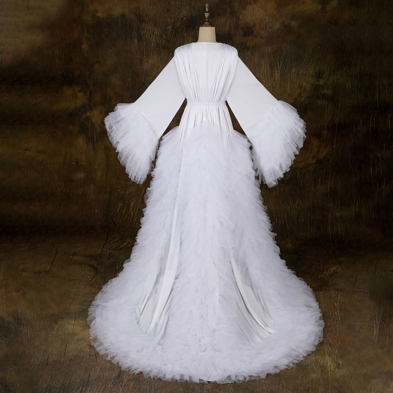 Vintage Tulle Robe Dress For Women Wedding Pajamas Gowns Bride Bride Bathrobe Pregnant Bath Gown Custom Made