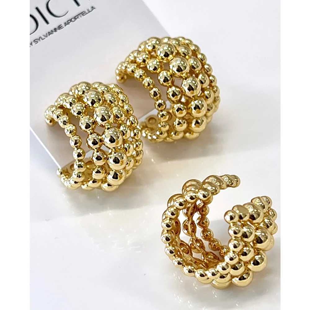 BenS C shape Ear cuffs for women big small beads clip on earring Hip Hop style No Pierced earrings Fashion jewelry wholesale E47X240913