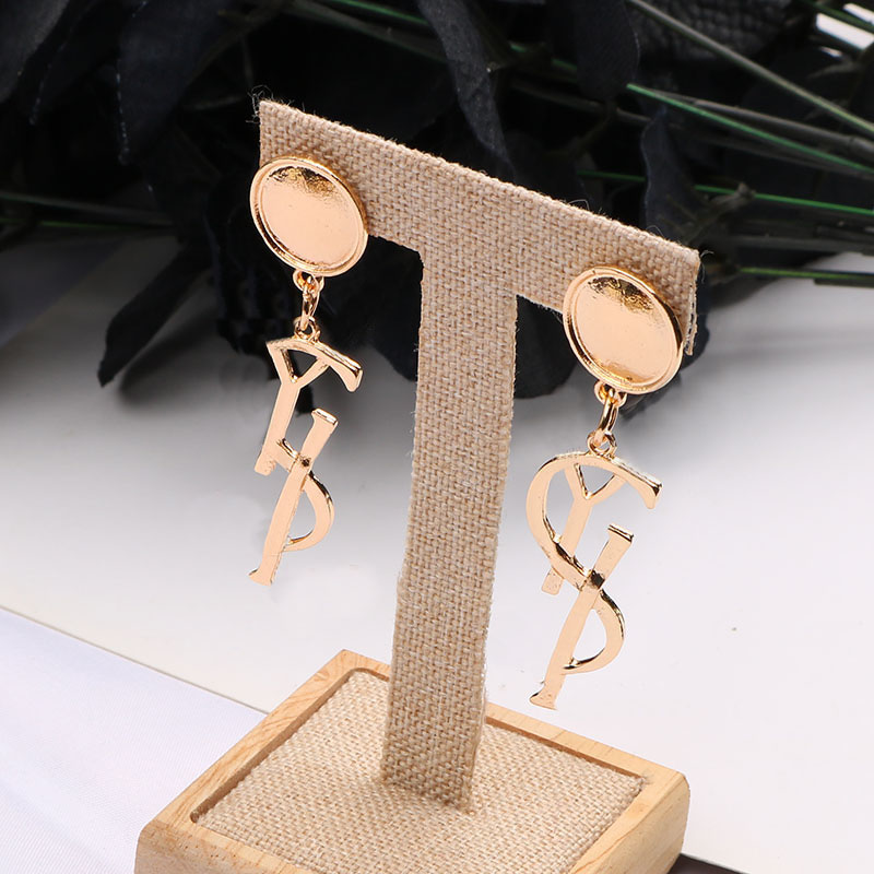 Luxury Womens 18K Gold Plated Dangle Earrings Ear Stud Brand Designers Geometry Women Crystal Rhinestone Pearl Earring Wedding Party Jewerlry