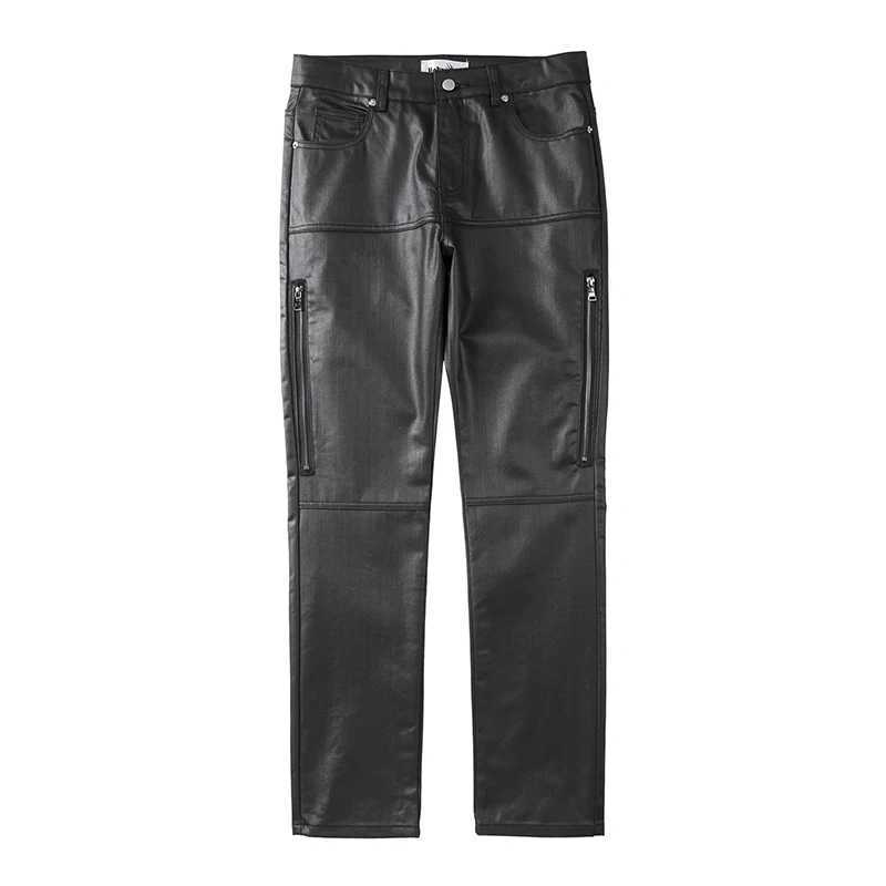 Harajuku Black Jeans Mens Vibe Waxed Casual Trousers Straight Pockets Oversized Pencil Pants Loose Hip Hop Mens Pants M240912