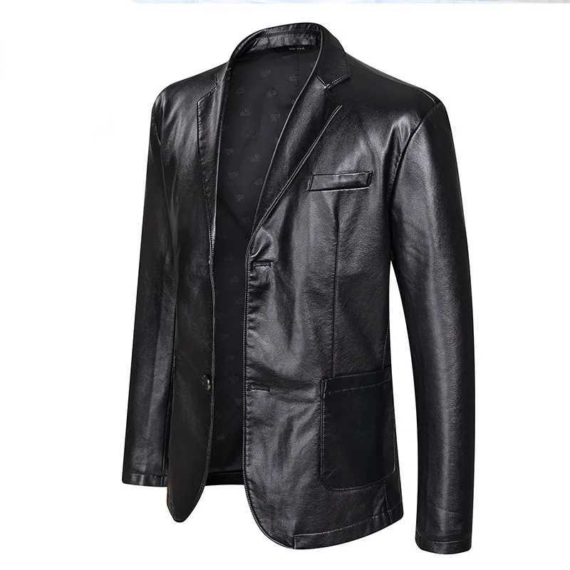 New Fashion Leather Jackets Mens Jacket Button Outwear Mens Coats 2024 Spring Autumn PU Jacket Coat Plus Size 5XL 6XL 7XLX240913