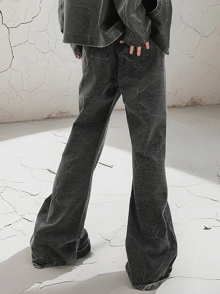 Size S-3XL America Summer Mens Wide Leg Camouflage Stacked Jeans Trend Straight Baggy Denim Pants Male Mid Waisted Trousers 240830