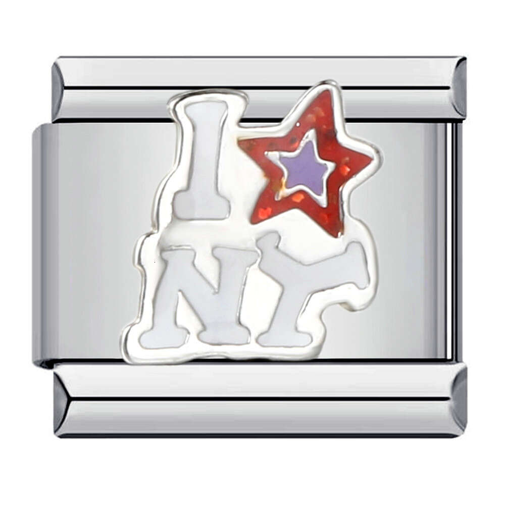 Bead With Gold Plating And Enamel Pattern DIY Bracelet Italian Charm Italian Charm Links Fit 9Mm Bracelet Jewelry DIY Making Gifts