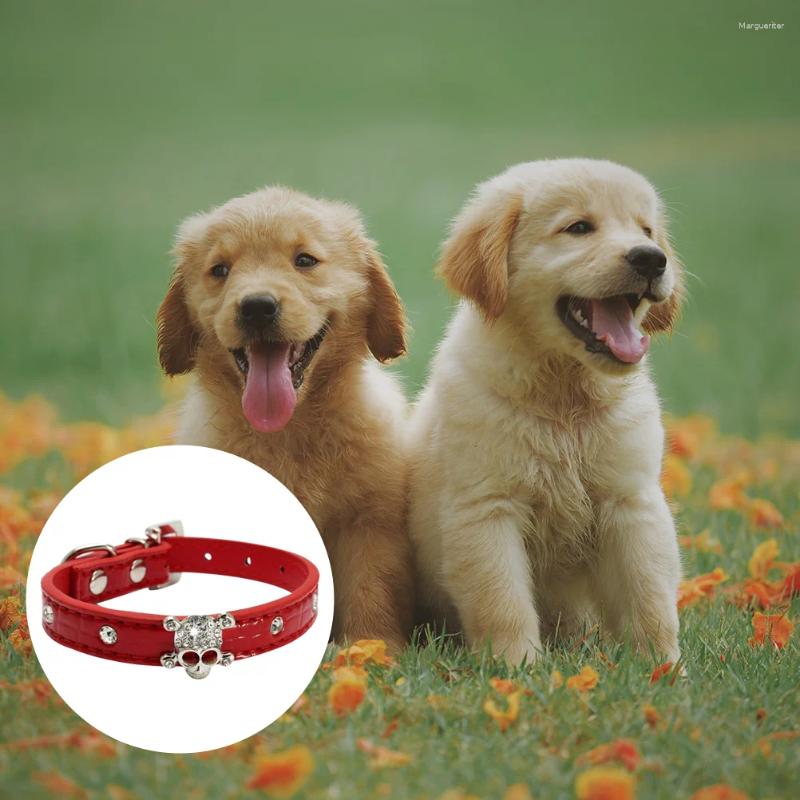 Dog Collars Halloween Skull Pet Collar Crystal PU Party Rhies Puppy Fashion Stylish