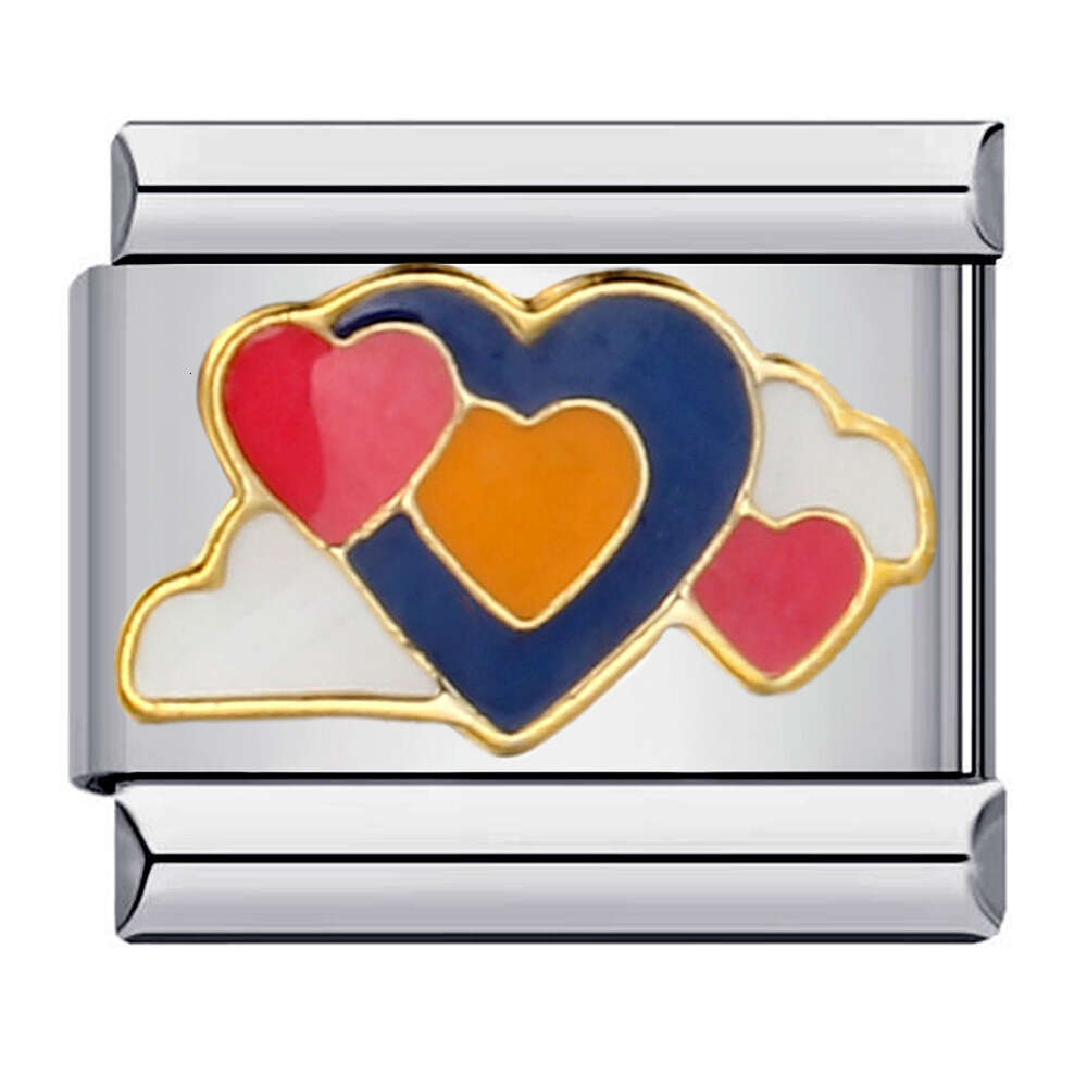 Rainbow Love Bead Elastic DIY Bracelet Accessories Italian Charm Links Fit 9Mm Bracelet Jewelry DIY Making Gifts