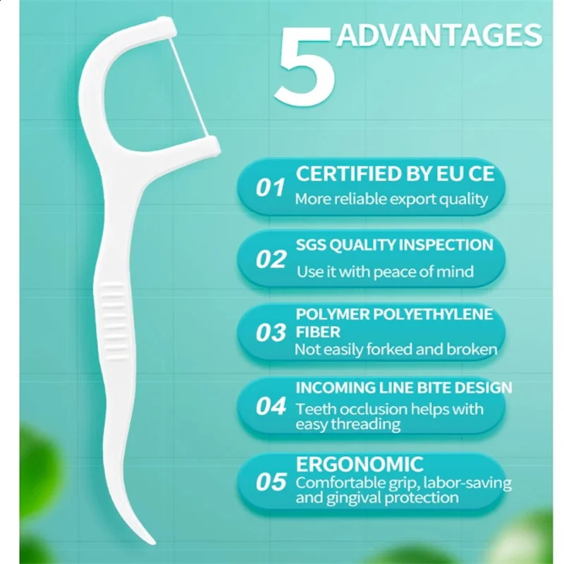1/2/5 Bag Disposable Dental Floss Dental Floss Picks Clean Between Teeth Interdental Brush Toothpick Floss Picks Oral Care 240905