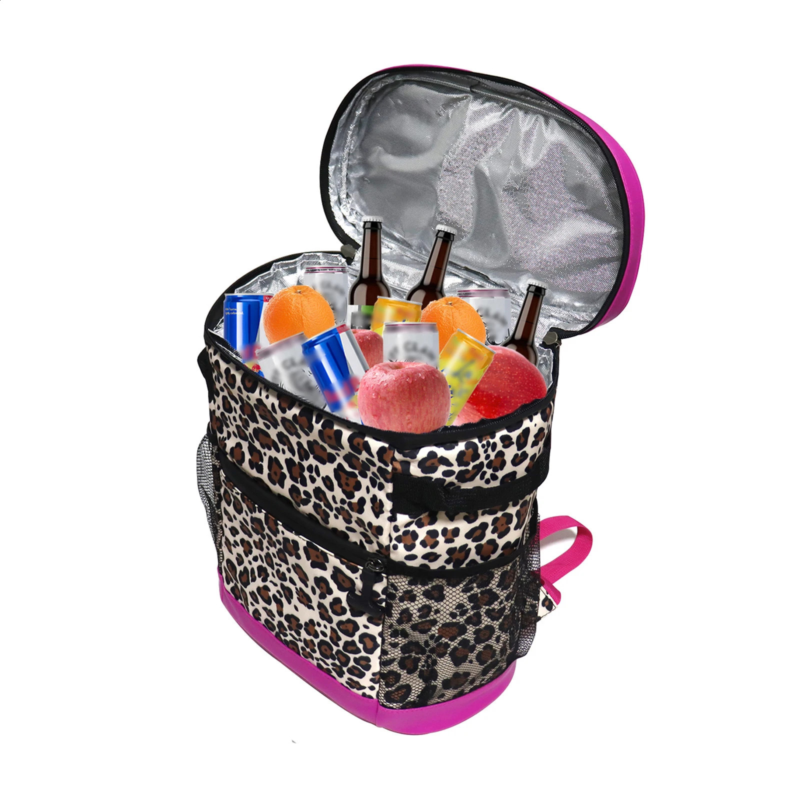 2025 new Portable Leopard Printed Waterproof Camping Travel 18l Large Capacity Leak proof Backpack Cooler Lunch Bag with Thermal Insulation 240910