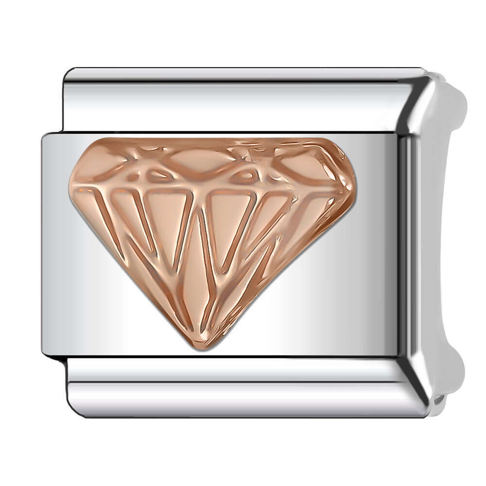 2024 New Women's Gift Cute Heart Diamonds Italian Charms Links Beads Fit 9Mm Stainless Steel Bracelet DIY Making Jewelry