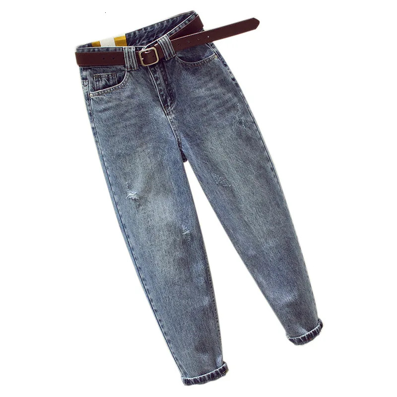 Summer New Style Jeans Women's Loose-fit Slimming High-waisted Versatile Cropped Pants Korean Version 2021 Fashion Trend