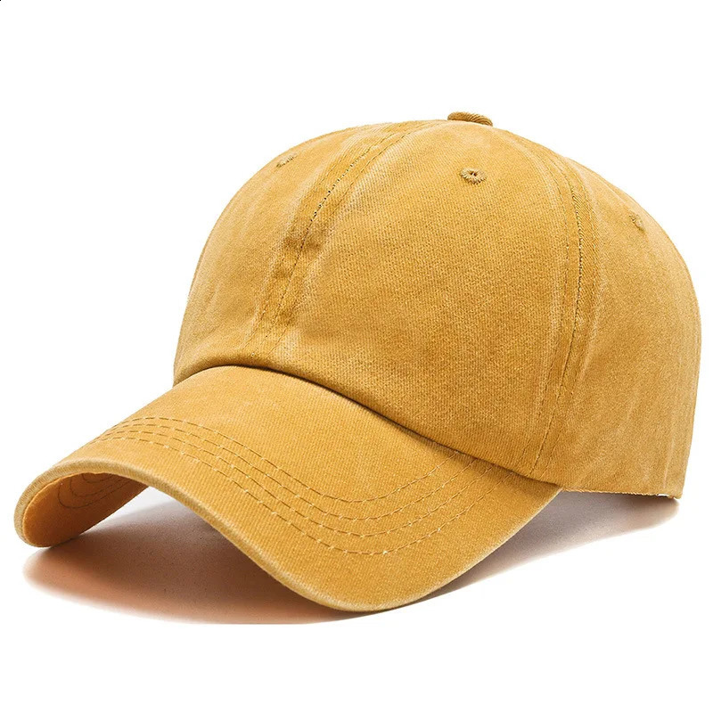 Versatile Solid Color Washed Light Plate Hat Men and Womens Casual Sports Baseball Spring Summer Sun Protection 240906