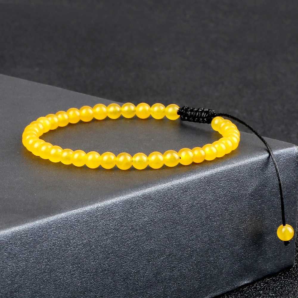 Adjustable 4mm Chakra Bead Bracelet Mini Natural Stone Agate Lava Tiger Eye Bracelet and Bracelet Womens Gift Jewelry W240913