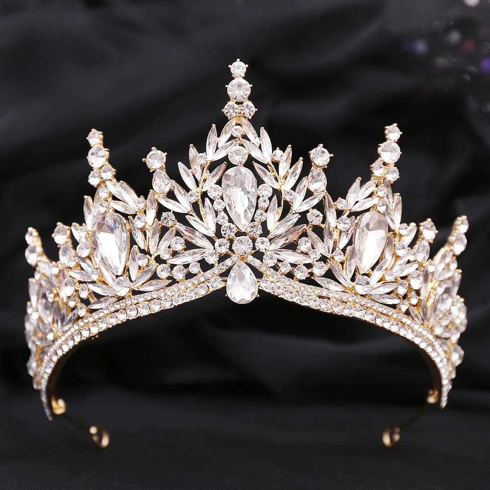 DIEZI 9 Colors Baroque Luxury Big Water Drop Crystal Tiara For Women Wedding Girls Birthday Party Elegant Crown Hair AccessoriesX240913