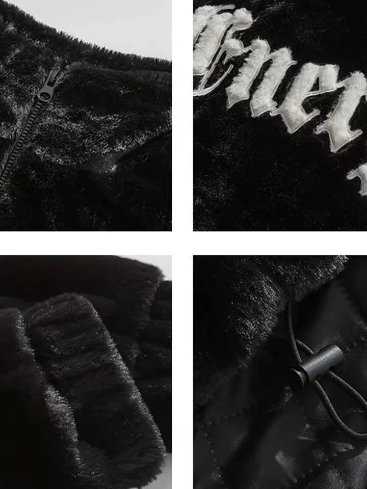 Men Rabbit Fur Jacket Coats Fur Stand-up CollarEmbroidered Padded Jacket Men Winter CasualThickened Coat Unisex Warm Streetwear 240911