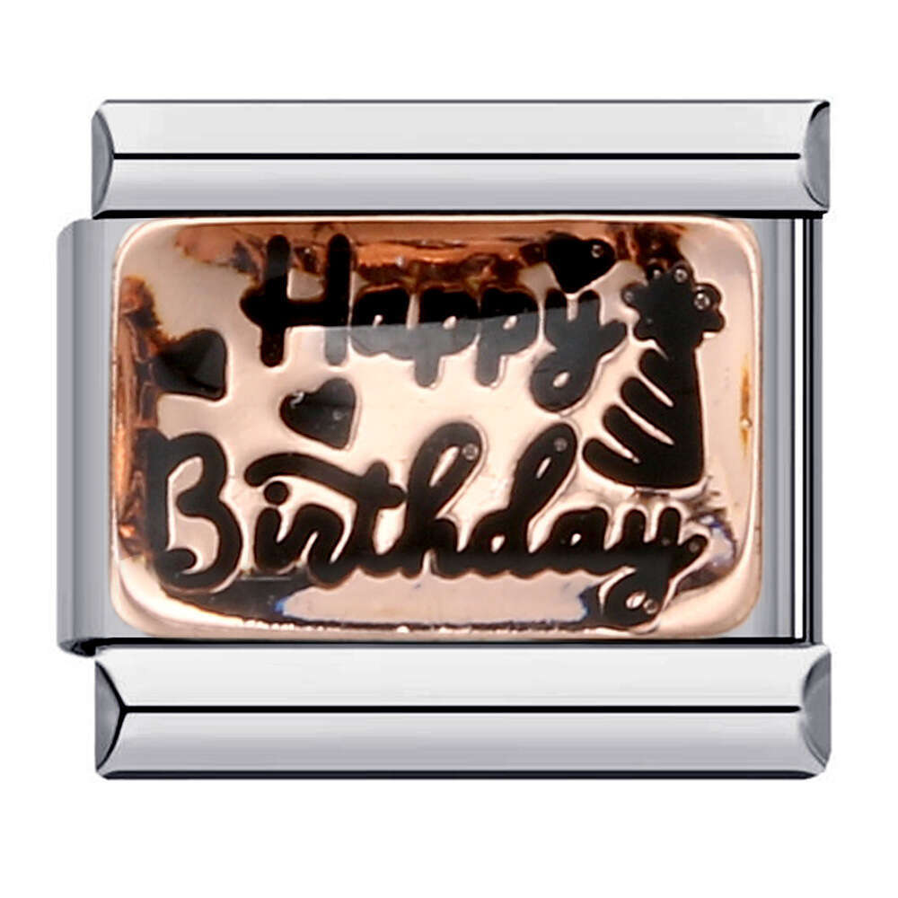 2024 New Titanium Welding Pattern Enamel Cartoon DIY Bead Bracelet Italian Charm Links Stainless Steel Fit 9Mm Jewelry Making G