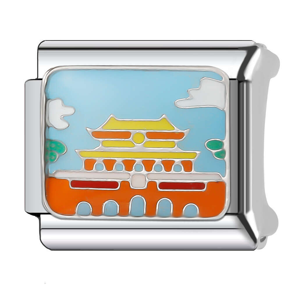 Hot Selg 9Mm Single Section Combination Titanium Steel Watch Chain Module Bracelet DIY Hand Decoration Italian Style Classic Pattern