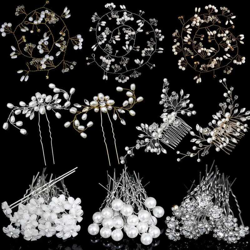 Bridal Wedding Hair Accessories Rhinestone Hair Pins Forks for Women Pearl Hairpins Bride Headpiece Party Jewelry GiftX240913