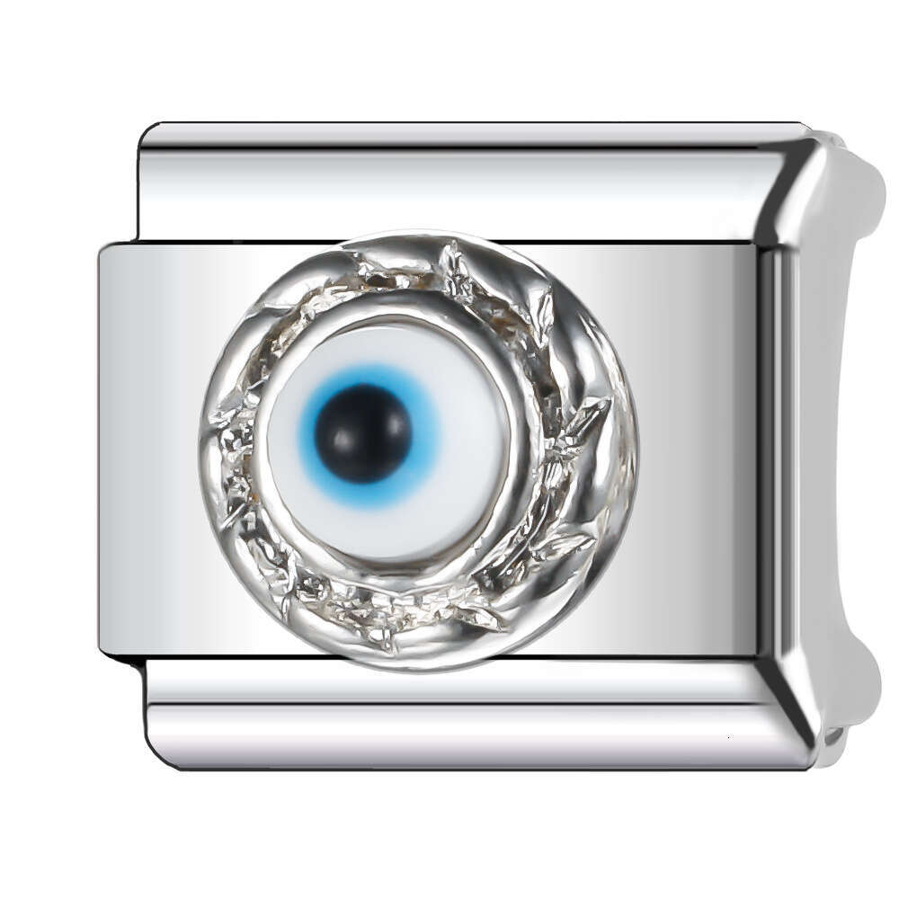 2024 Women's Gift Fashion Blue eyes bead Italian Charms Links Beads Fit 9mm Stainless Steel Bracelet Jewelry