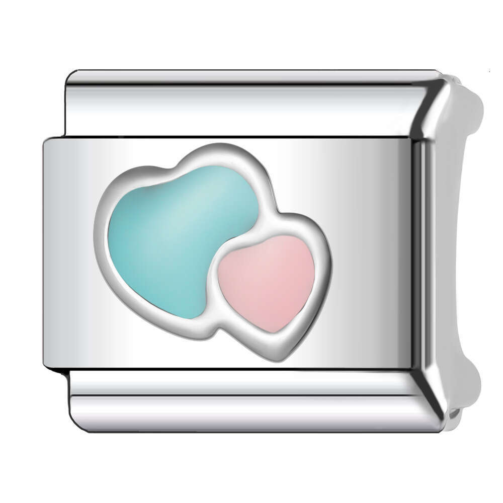 New Women's Gift flower and heart Bead Italian Charms Links Bangle Beads Fit 9mm Stainless Steel Bracelet Making DIY For Women Fashion Jewelry