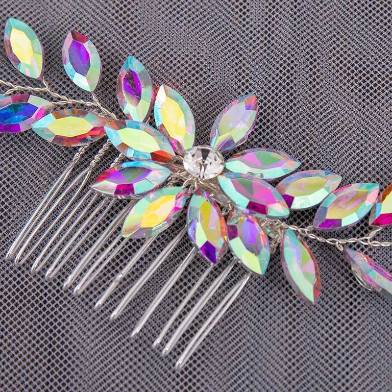 Floralbride Alloy Colorful Clear Opal Crystals Rhinestones Bridal Hair comb Pins Wedding Headpieces Women Girls Hair JewelryX240913