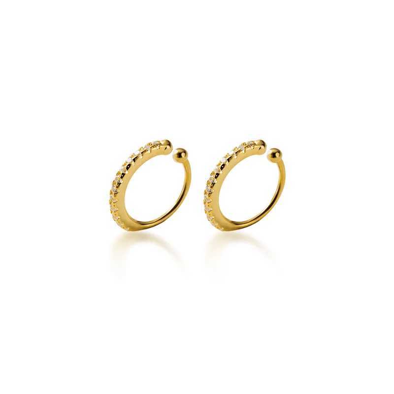 MloveAcc Trendy New 925 Sterling Silver CZ Round Circle Clip Earrings for Women Fashion Ear Jewelry Party GiftX240913