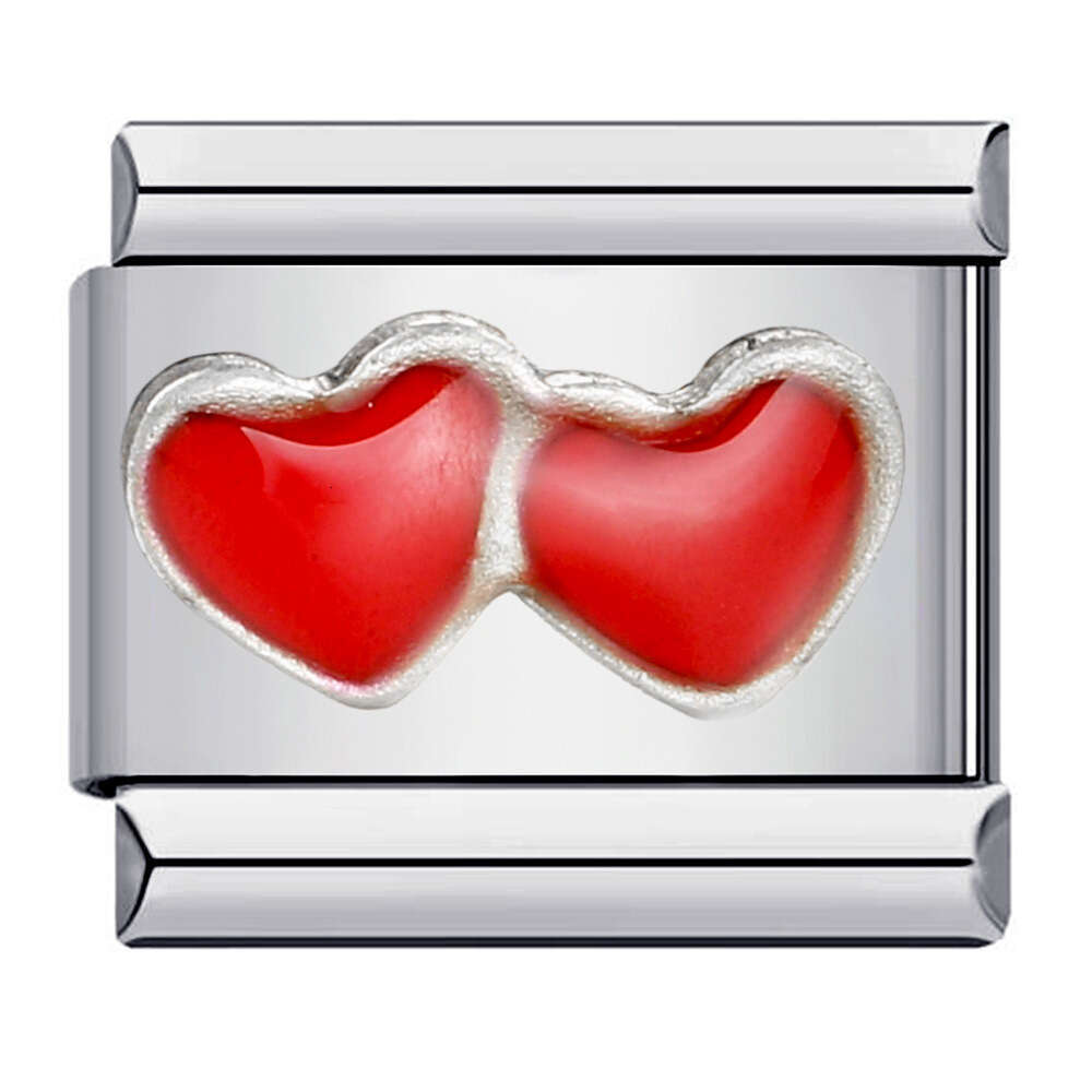 New Titanium Steel Welding Enamel Cartoon DIY Beads Italian Charm Bracelet Italian Charm Links Stainless Steel Fit 9mm Bracelet Jewelry DIY Making Gif