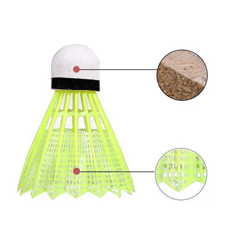 6pcs a Barreled Badminton Imitation Nylon Ball Plastic Shuttlecock Ruffles Fiber Head Shuttlecock Racquet Sports Accessories Y240912