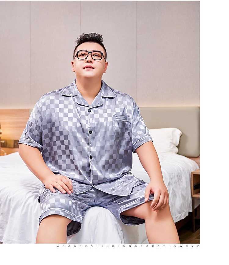 3XL-5XL Loose Man Home Clothes Round Neck Short Sleeve Man Two-piece Set Simple Printing Pajamas Set for Man Summer New Y240913