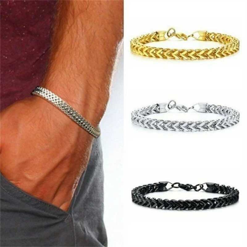 Fashion Stainless Steel Whip Chain Bracelet Personalized Simple Mens Hip Hop Casual Titanium Steel Jewelry Gift for FriendsX240913