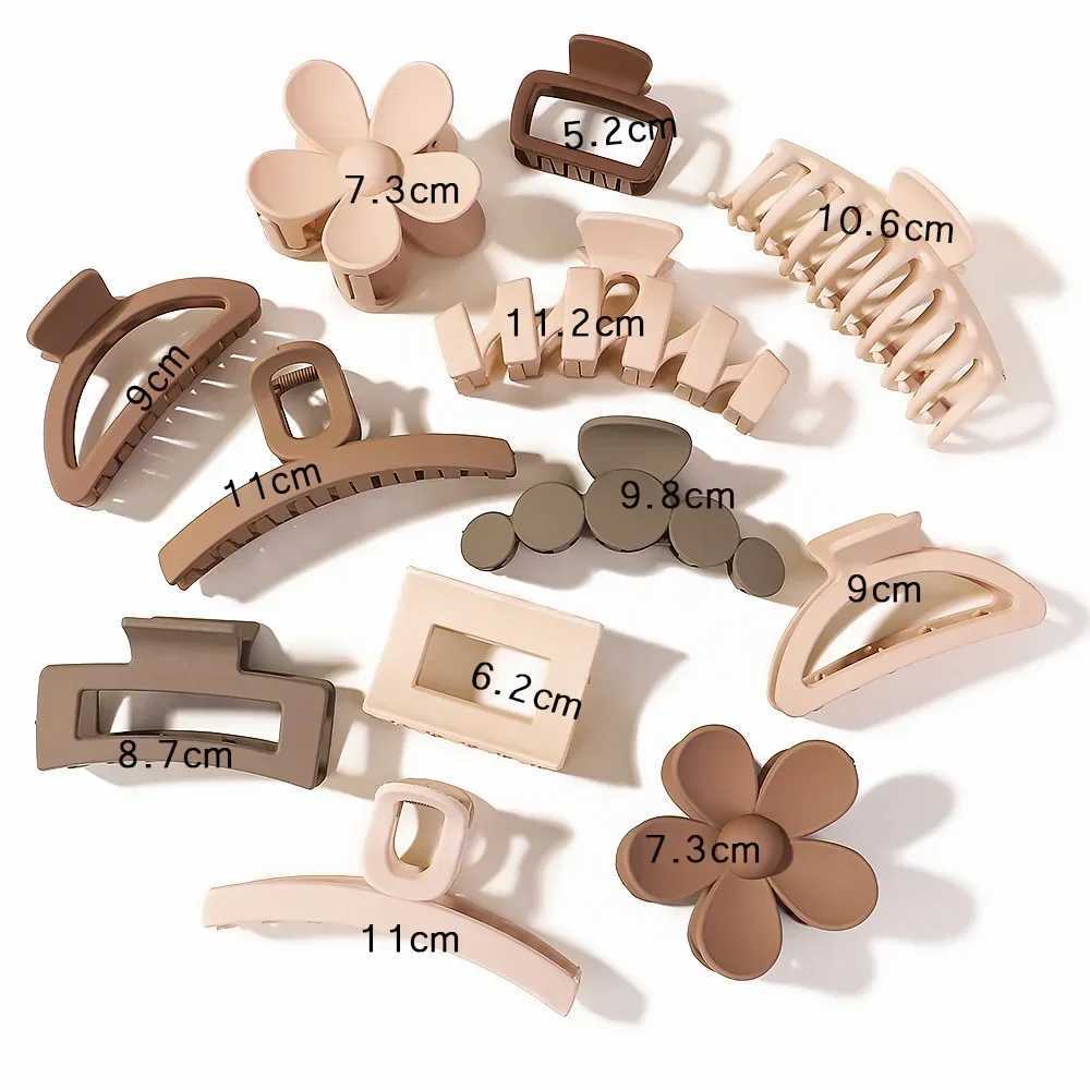 2/3 Headwear Set New Women Fashion Claw Clip Coffee Black Acrylic Large Hair Claw Korean For Girl Clip Barrette Hair AccessoriesX240912