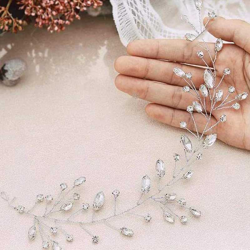 Women Wedding Bridal Hair Accessories for Party Hairband Rhinestone Hair Vine Fashion Hair Jewelry Handmade Prom Hair OrnamentsX240913