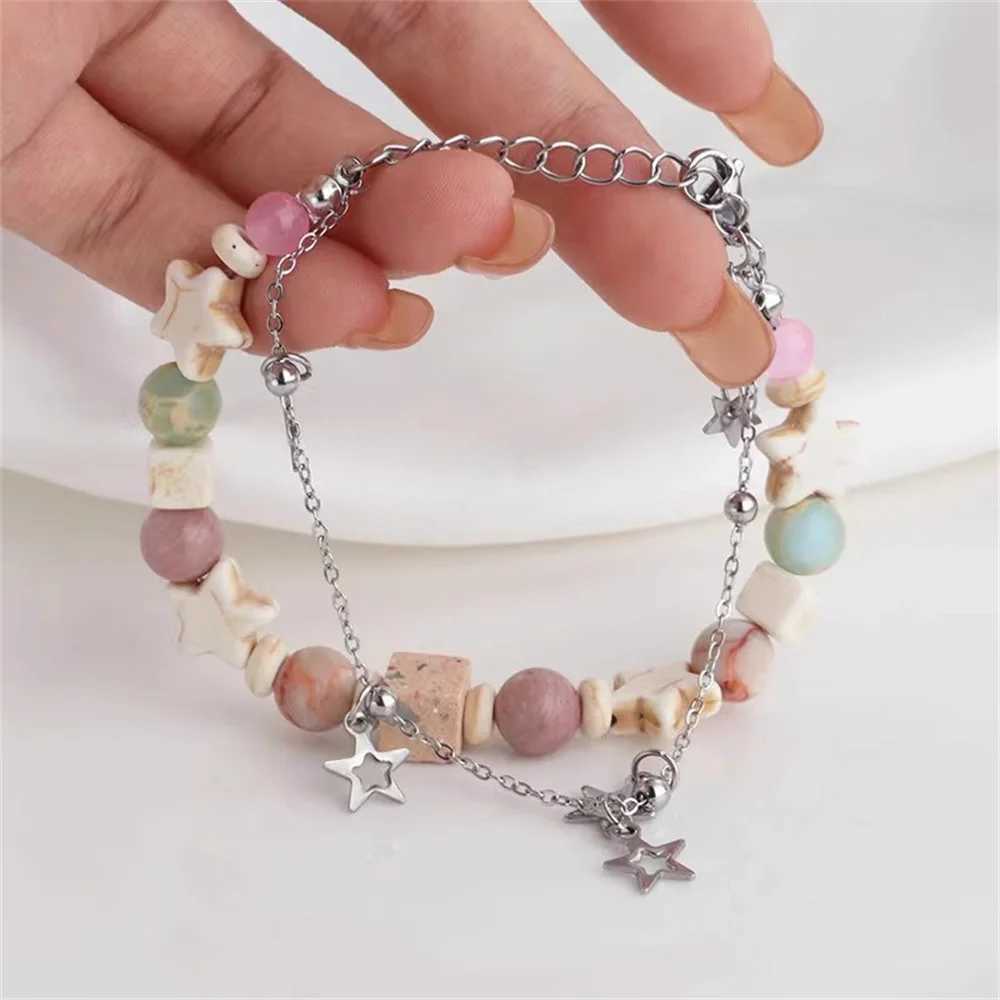 New Black Cat Heart Rhinestone Pentagram Bead Bracelet Suitable for Women Aesthetic Cool Fashion Korean Fashion Gift W240913