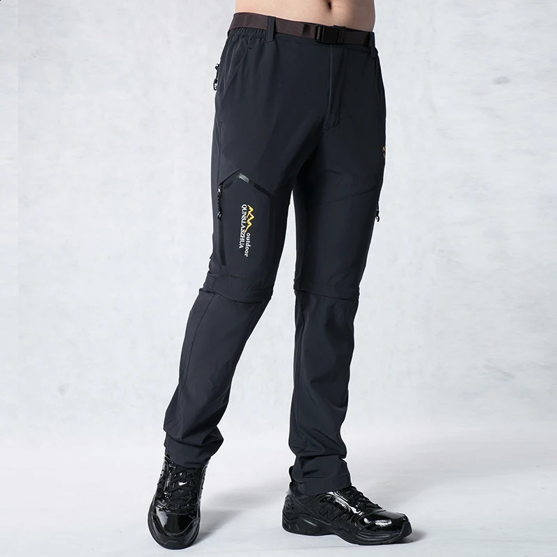 TRVLWEGO Mens Camping Hiking Pants Trekking High Stretch Summer Thin Waterproof Quick Dry UV-Proof Outdoor Travel Trousers 240912