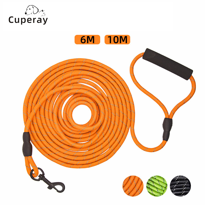 Dog Leash Long Lead Training Tracking Line Comfortable Handle Heavy Duty Floatable Dog Rope 6m/10m for Small Medium Large Dogs