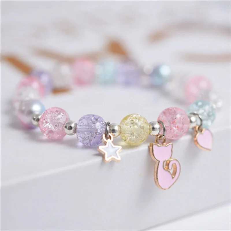 Colorful soft clay bead bracelet suitable for girls sweet fruit friendship bracelet fashionable jewelry accessories wholesale trend gift W240913
