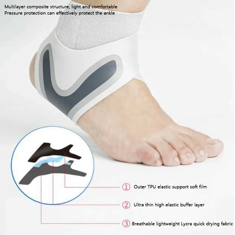 Sport Ankle Support Brace Elastic High Protect Guard Band Safety Running Basketball Fitness Foot Heel Wrap Bandage# Y240913