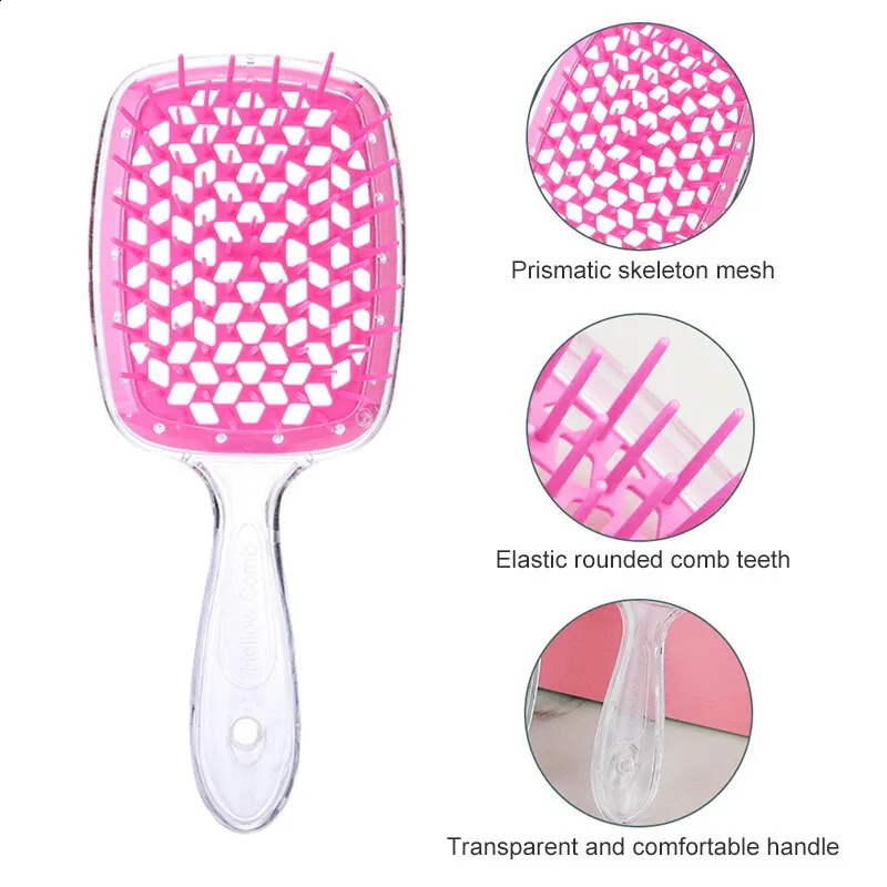 Fluffy Modeling Comb Mesh Hairdressing Hair Smoothing Honeycomb Plastic Massage Dry And Wet Hollow 240911