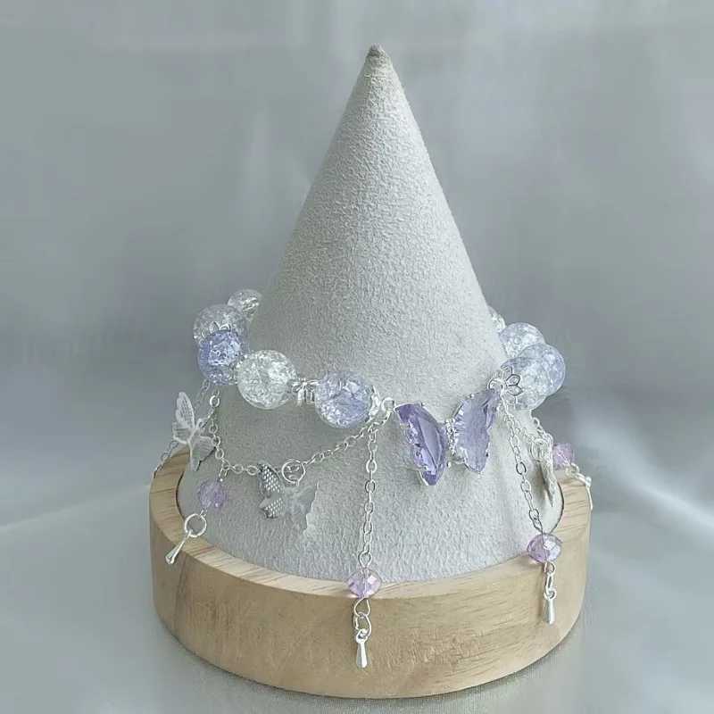 Summer Sweet Romantic Crystal Bead Tassel Bracelet Girl Creative Design Handmade Bead Bracelet Friendship Jewelry Gift W240913