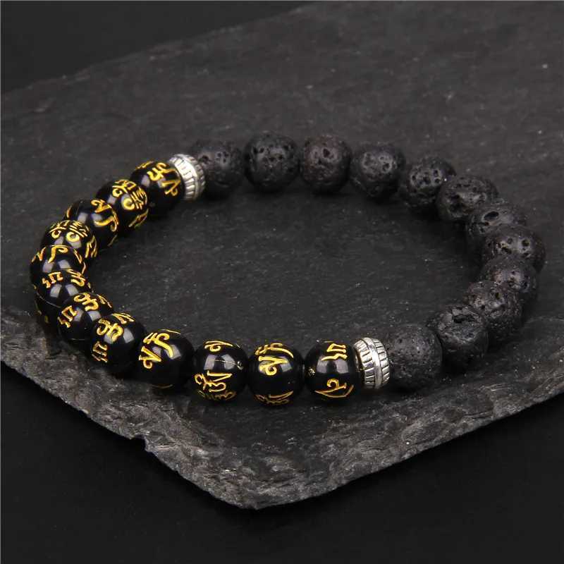 Buddhist Natural Lava Stone Bead Bracelet for Men 8mm Peacock Stone Bead Yoga Treatment Bracelet Prayer Lucky Jewelry Gift W240913