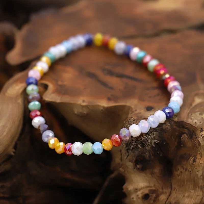 Colorful Crystal Bead Bracelet Fashion Womens Watch Jewelry Multi Color Combination Bracelet Bohemian Accessories Gift W240913