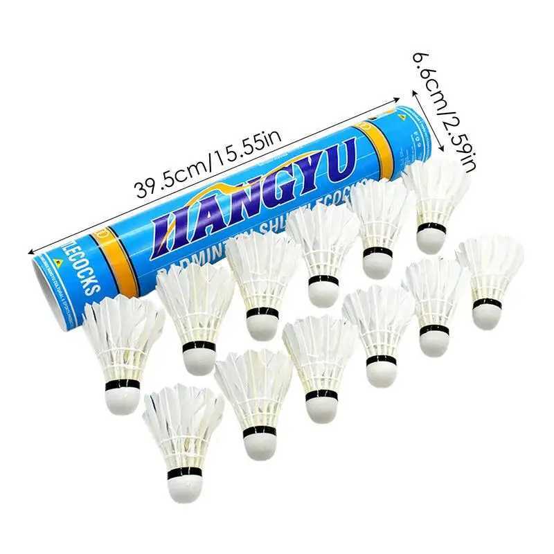 Badminton Ball 12PCS Badminton Trainer Ball Feather Shuttlecock Stable Badminton Balls for Hitting Practice and Speed Training Y240912