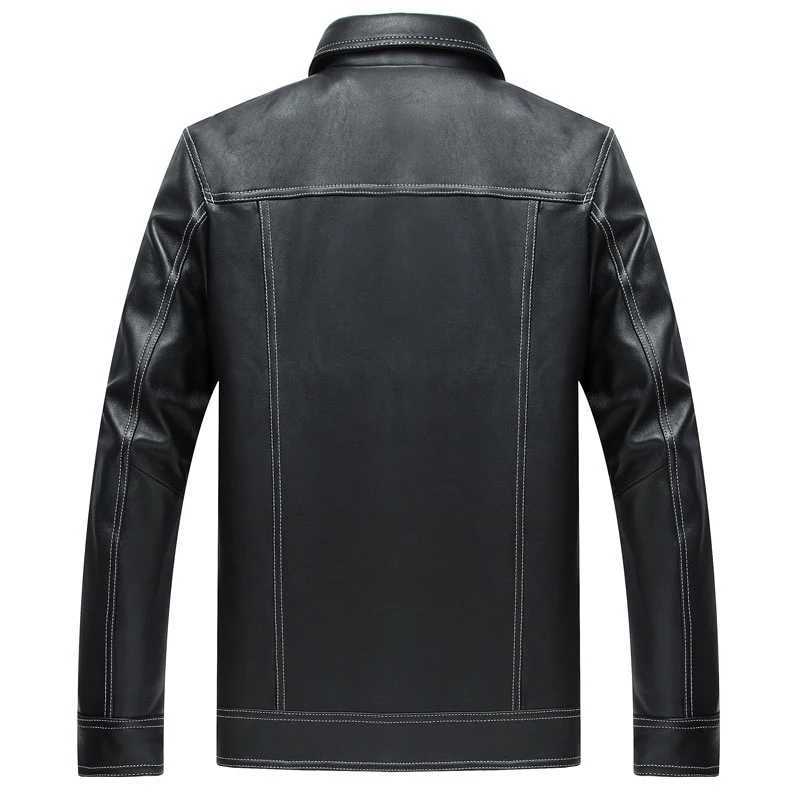 Genuine Men Casual Coat Brand Luxury Real Slim Lapel Black Pocket Sheep Leather Jacket Aviation ClothesX240913