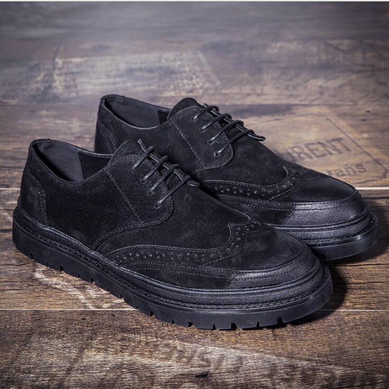 Fashion Brand Mens Flats New Casual British Style oxfords Business Men Dress suede Brogue Party Formal Shoes 2021 3fa3