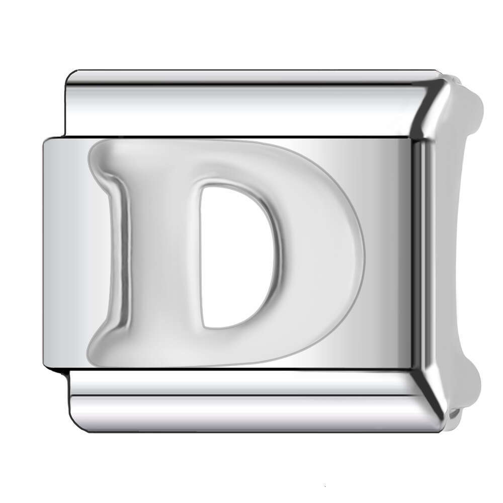 2024 New Women's Gift Silver color 26 letters bead Italian Charms Links Beads Fit 9Mm Stainless Steel Bracelet DIY Making Jewelry