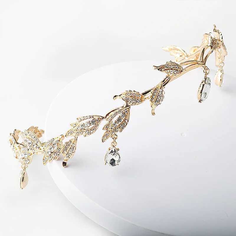 Movie King Round Elves Crown Tiara Women Waterdrop Zircon Headband Bridal Hair Accessories Crown Wedding Headwear GiftsX240913